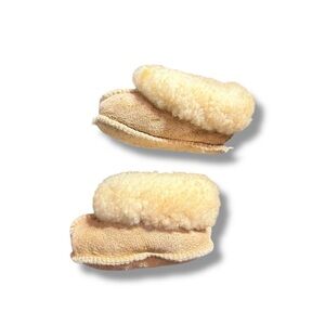 Vintage Sheepskin Baby Slippers 90’s Soft Sole 3-6 Month Unisex Winter Booties
